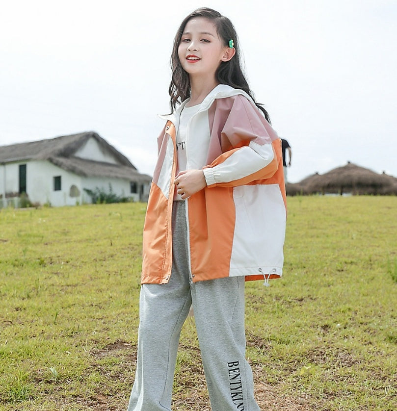 Shell Jacket Thin Medium And Large Children Children's Spring Clothes Trench Coat Girl Spring Top