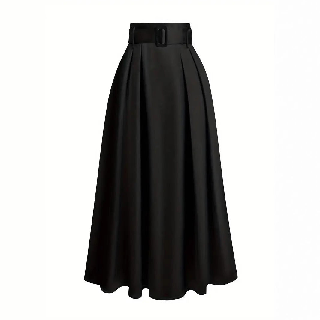 Women's High Waist Pure Color Skirt