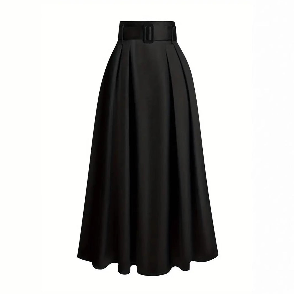 Women's High Waist Pure Color Skirt