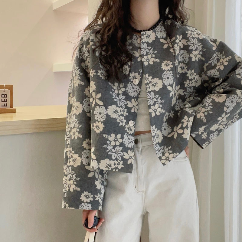 New Loose Versatile Korean-style Floral Print Jacket