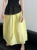 Yellow Skirt High Waist Slimming A- Line Skirt Loose Cover
