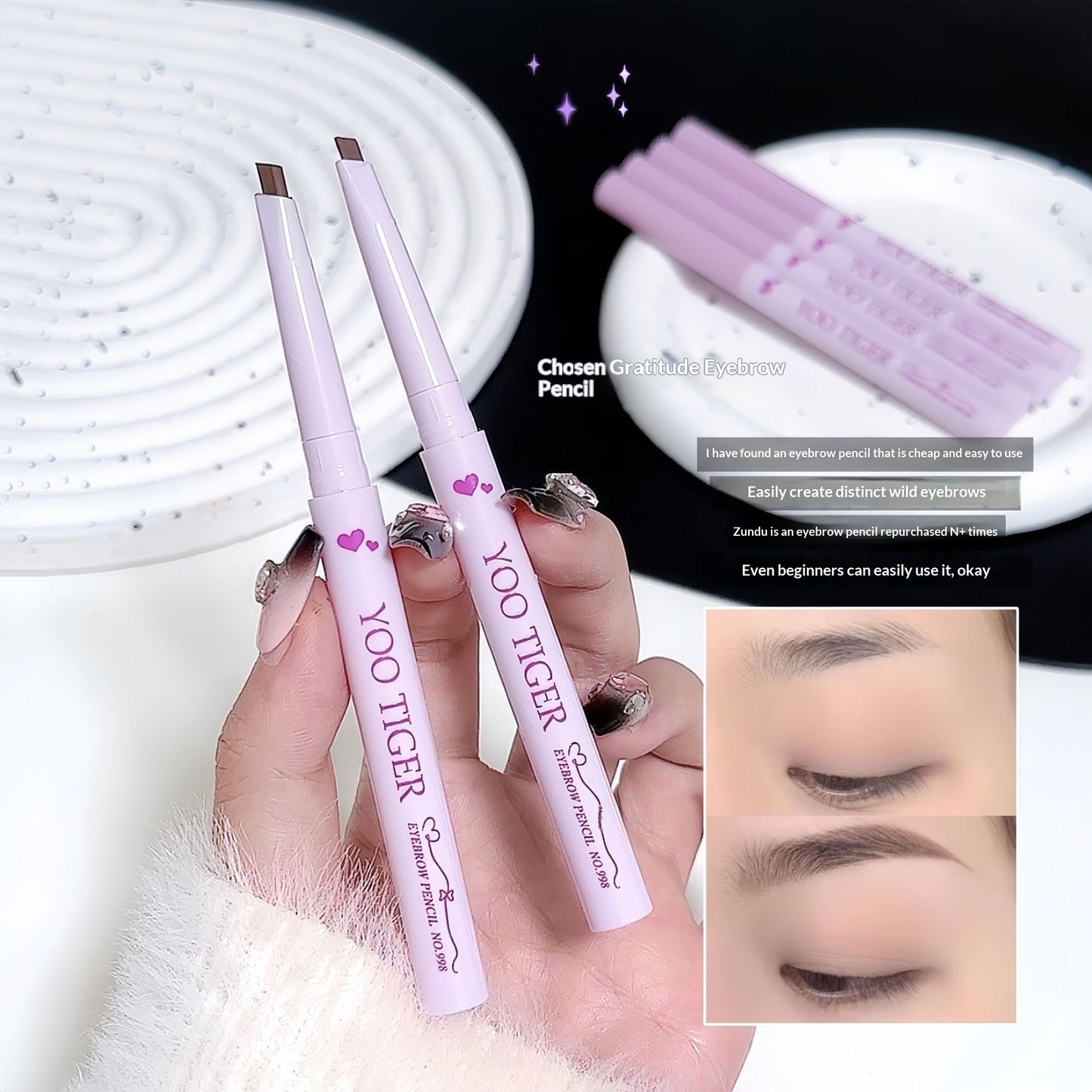 Ultra-fine Dual-tip Triangular Eyebrow Pencil For A Natural Brow Shape