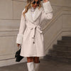 Women's Lapel Cardigan Single-breasted Strap Trench Coat