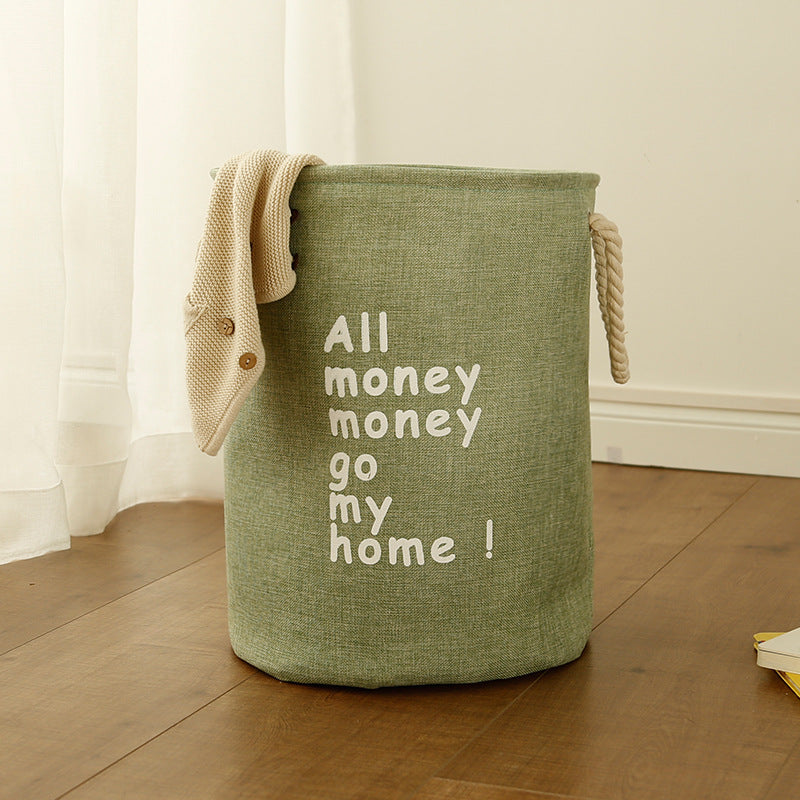 Cotton And Linen Folding Storage Laundry Basket