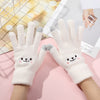Warm And Cute Female Fleece-lined Thickened Cycling Five Finger Touch Screen