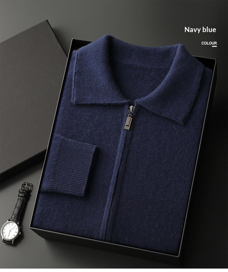 Men's Solid-Color Warm Knitted Cardigan