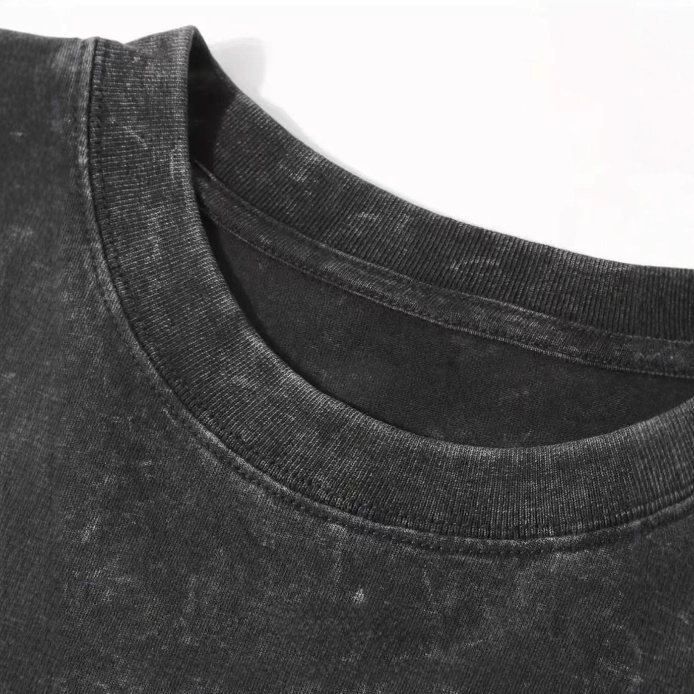 Loose-fit American-style Printed Washed-and-distressed Pure Cotton Short-sleeve Mens Shirt