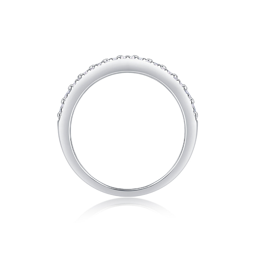 A Turn Of Luck - A Wedding Ring Set With Top-quality Moissanite S925 Silver And Platinum-plated Diamond Can Be Tested With A Diamond Pen