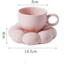 Flower Ceramic Cup And Saucer Breakfast Coffee Creative Color Underglaze Color