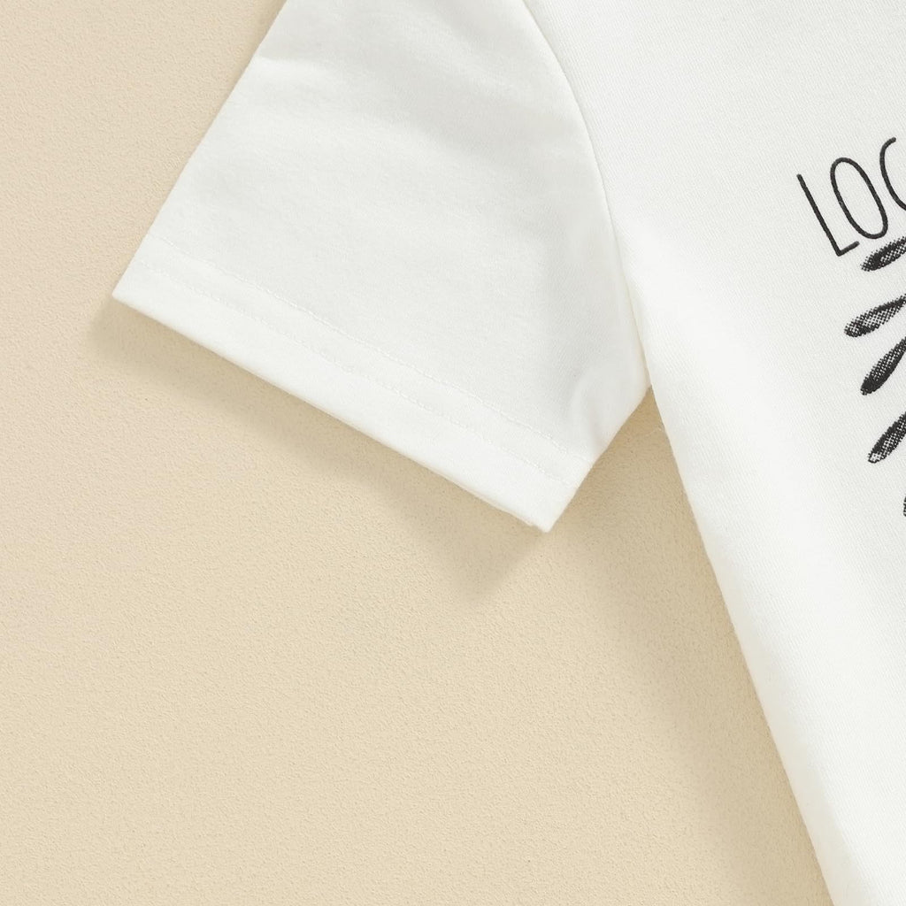 European And American Spring And Summer Girls' Bow Hair Accessories Short Sleeve Striped Color Matching Bell-bottom Pants 2-piece Set