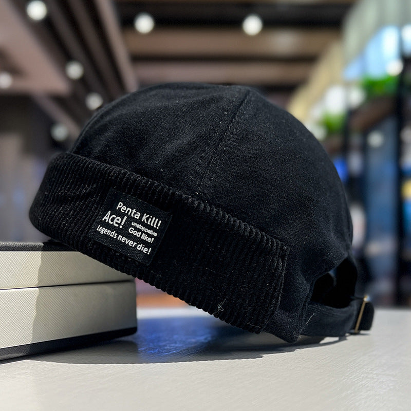 Corduroy Brimless Skullcap Women's Hip Hop