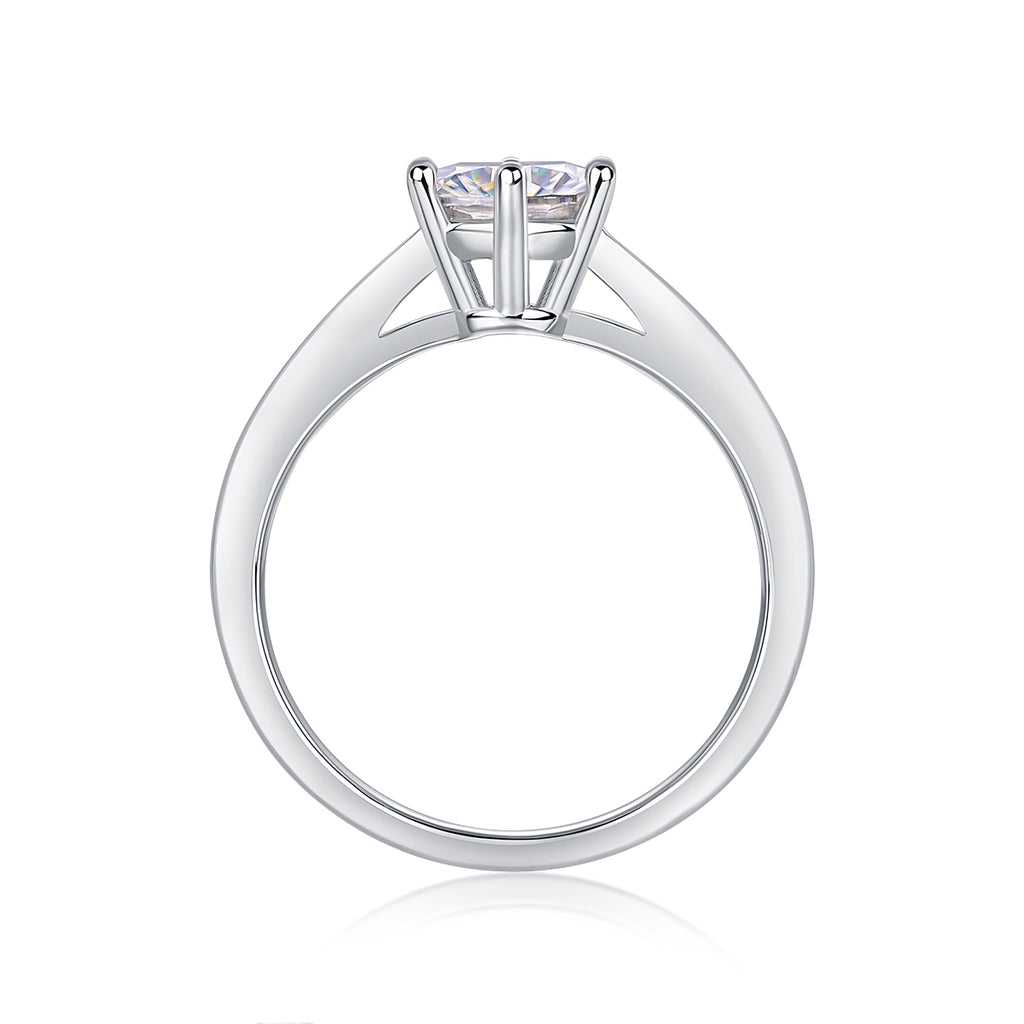 Wholehearted - A Wedding Ring Set With Top-quality Moissanite S925 Silver And Platinum-plated Diamond Can Be Inspected With A Diamond Pen