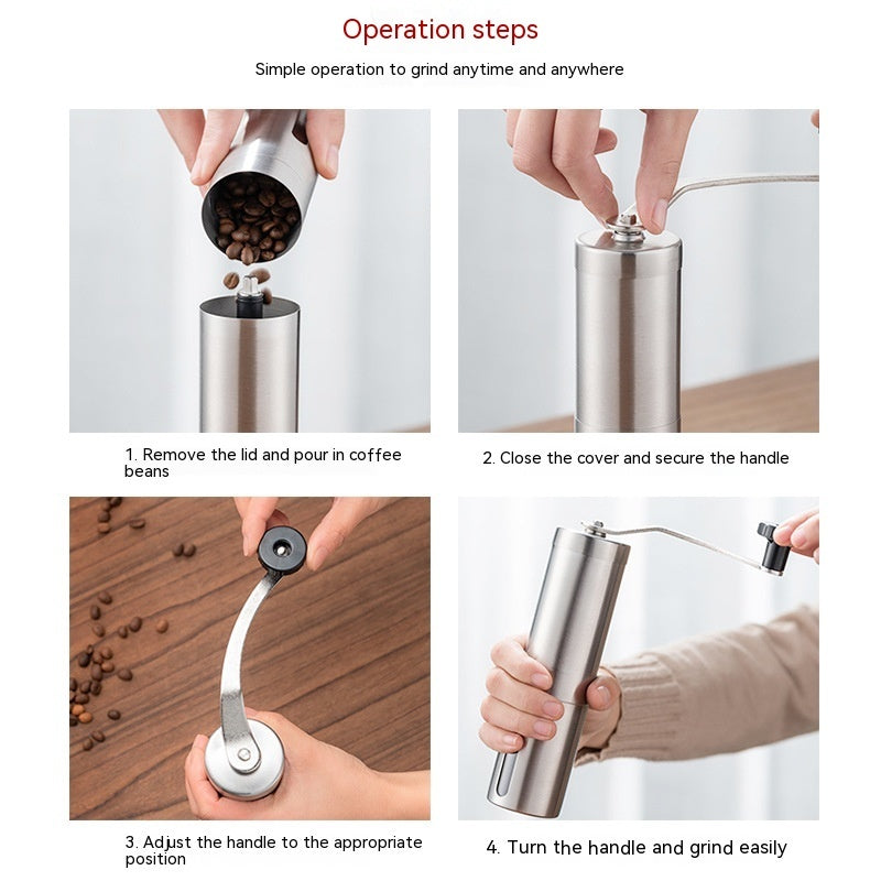 Coffee Machine Hand-cranked Household Coffee Bean Grinder Stainless Steel Small Manual Pulverizer