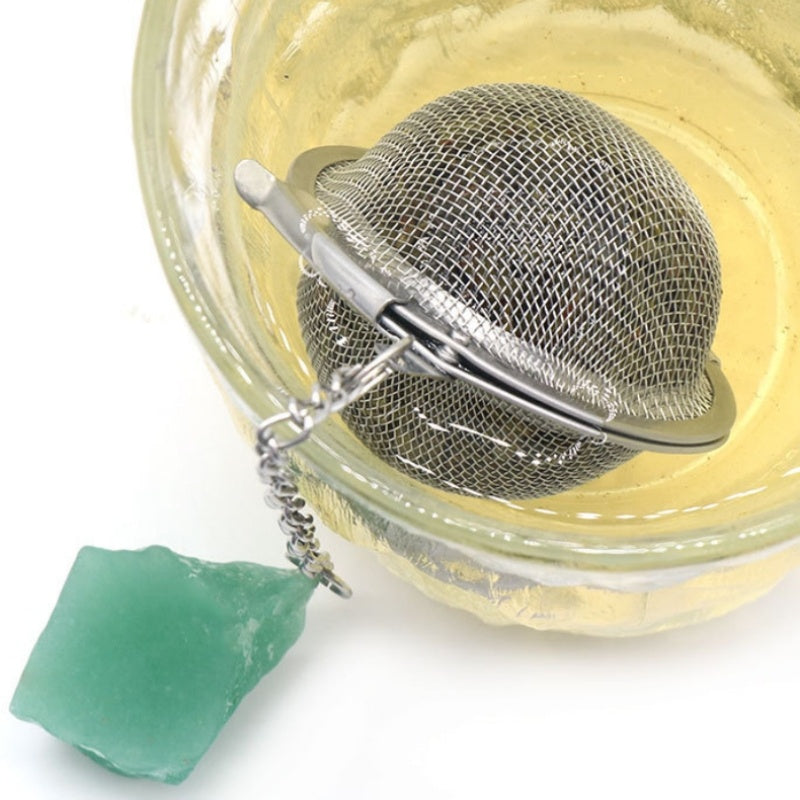 Natural Raw Gemstone Filter Ball Stew Ingredients Ball Stainless Steel Tea Filter Kitchen Gadgets