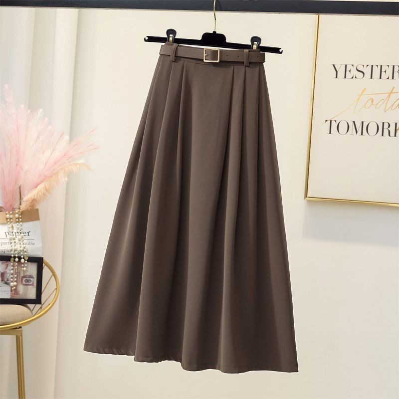 Summer High Waist Drooping Large Skirt Over-the-knee Skirt Women