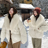 Big Fur Lapel Cotton-padded Coat Women