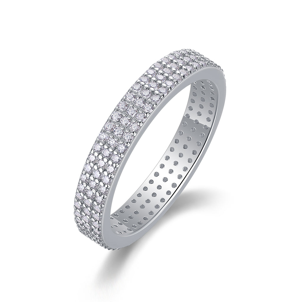 Moon Shadow Romance - A Wedding Ring Set With Top-quality Moissanite S925 Silver And Platinum-plated Diamond. The Ring Can Be Tested With A Diamond Pen In Yellow Gold And Rose Gold