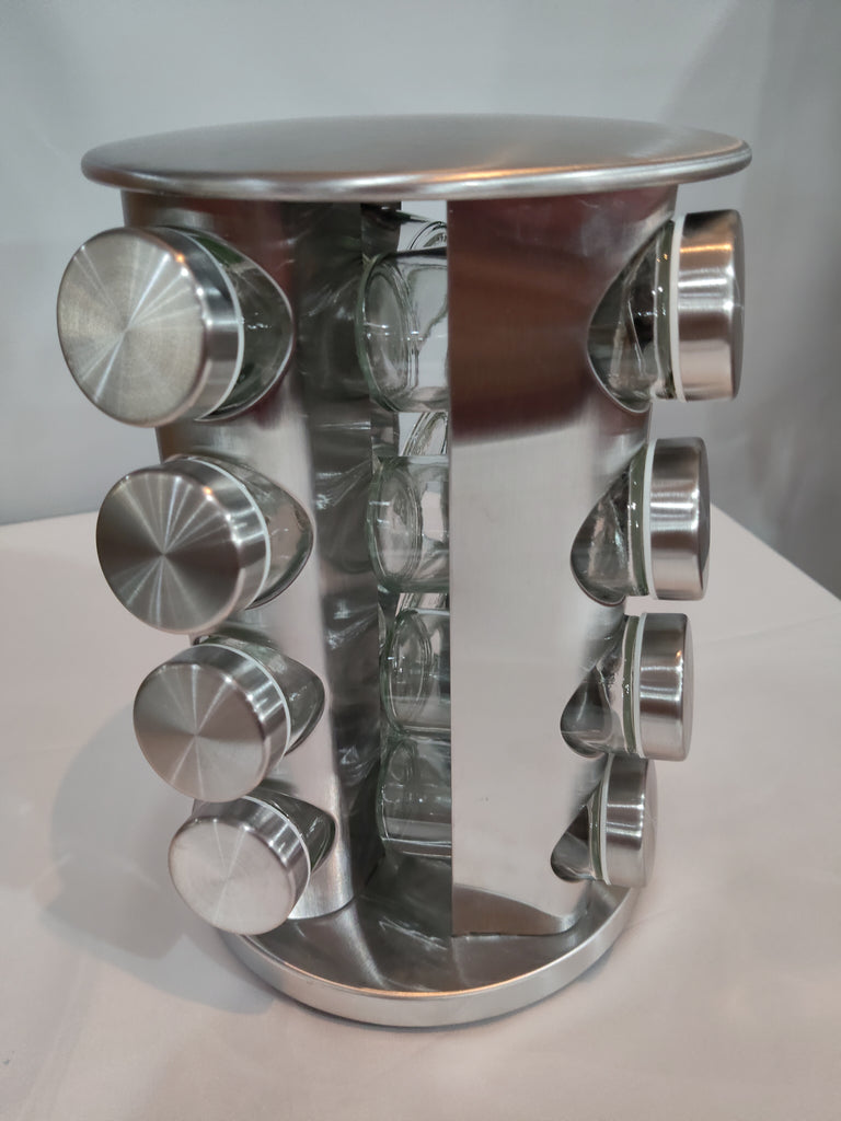 New Kitchen Supplies 430 Stainless Steel Glass Rotary Seasoning Can Set Seasoning Can