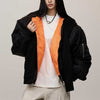 Loose Autumn Winter False-two-piece Fleece-lined Flight Jacket