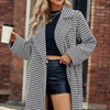 Elegant Suit Collar Long Hidden Hook Wool Coat Women