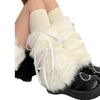 Autumn And Winter Lace Up Fur Leg Warmer Thickened Middle Foot Sock