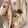 Leopard Print Patchwork Snap Button Jacket