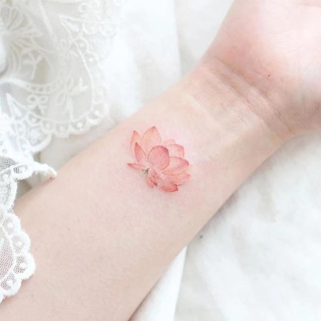 Good Luck Lotus Tattoo Sticker Waterproof And Durable Beautiful