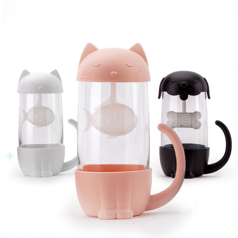 Cute Office Cat Tea Separate Water Cup