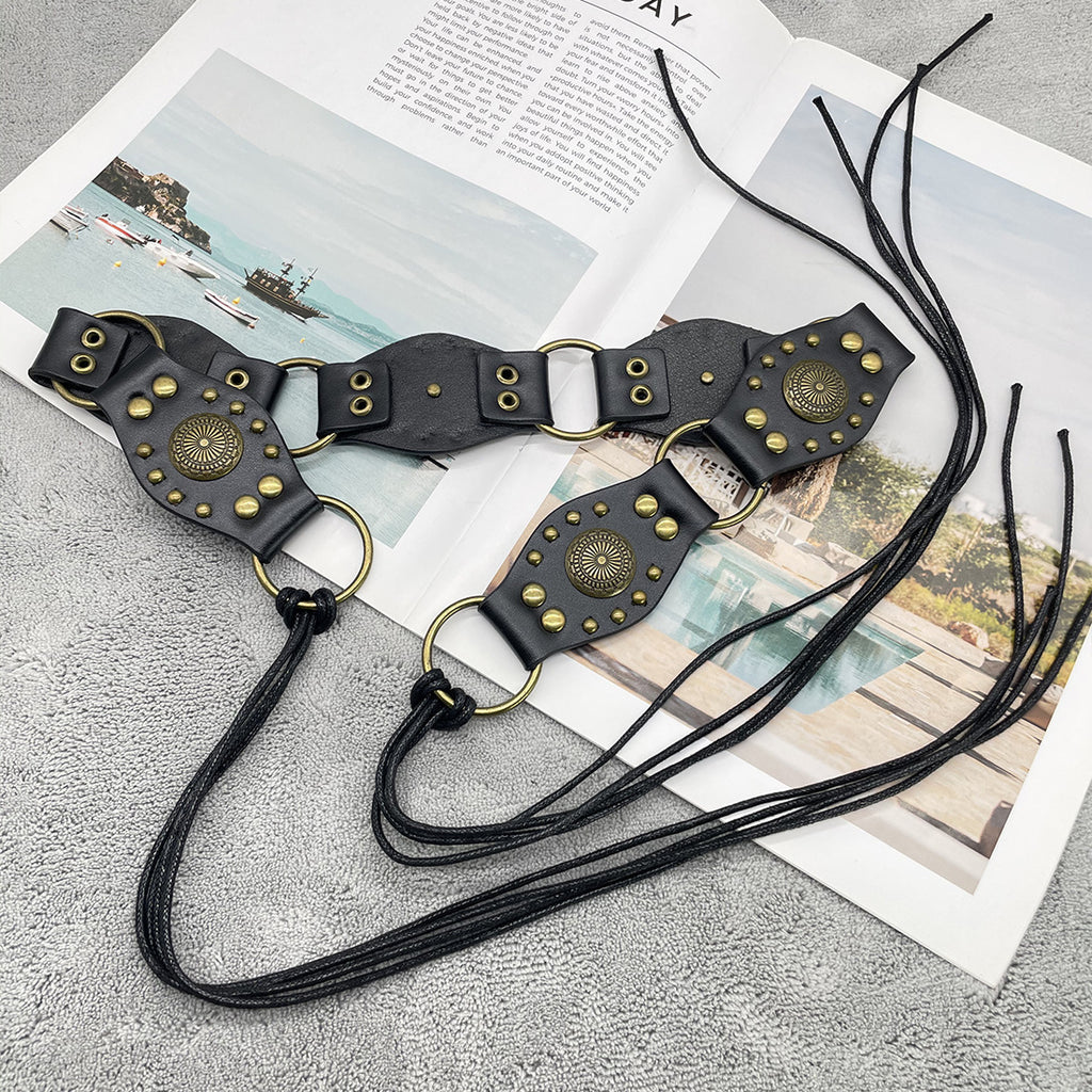 Vintage Flying Ring Design Lace-up Belt