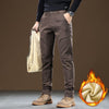 Men's Fleece-lined Slim Fit Tapered Casual Pants