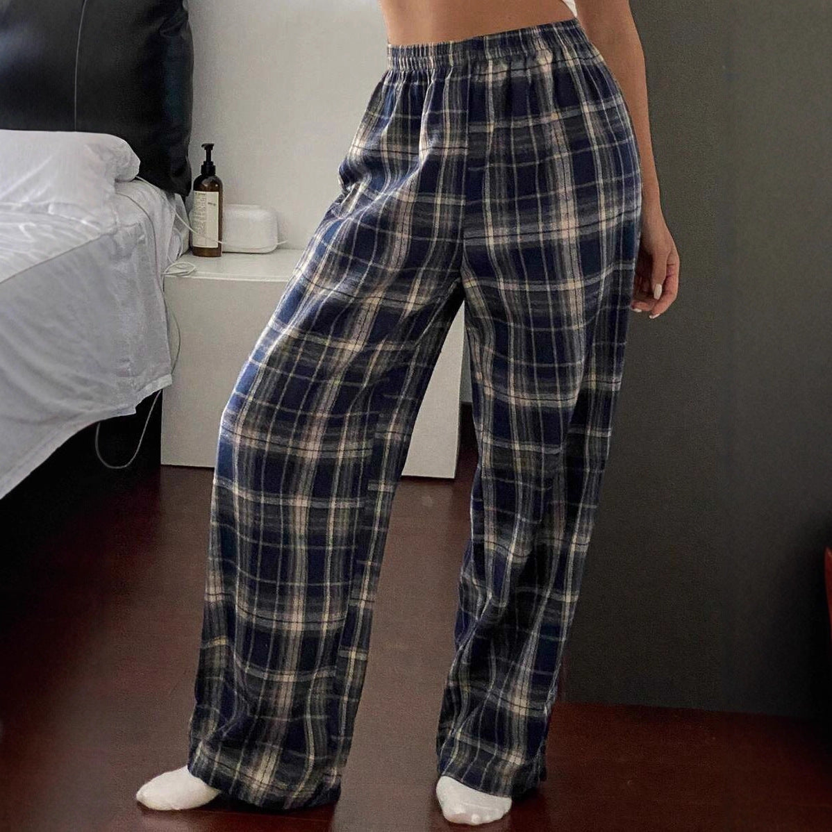 High Waist Straight Wide Leg Casual Homewear Pants