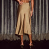 Lady A Solid Color Satin Springsummer New Fashion Slim-fit Skirt