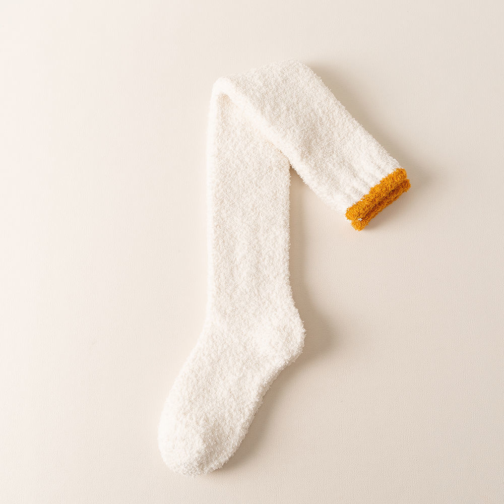 Coral Fleece Knee Socks Women's Autumn And Winter Warm Long Fleece-lined