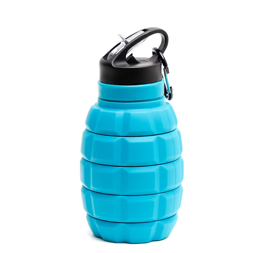 Foldable Water Bottle Food Grade Silicone Cycling Hiking Kettle With Hook