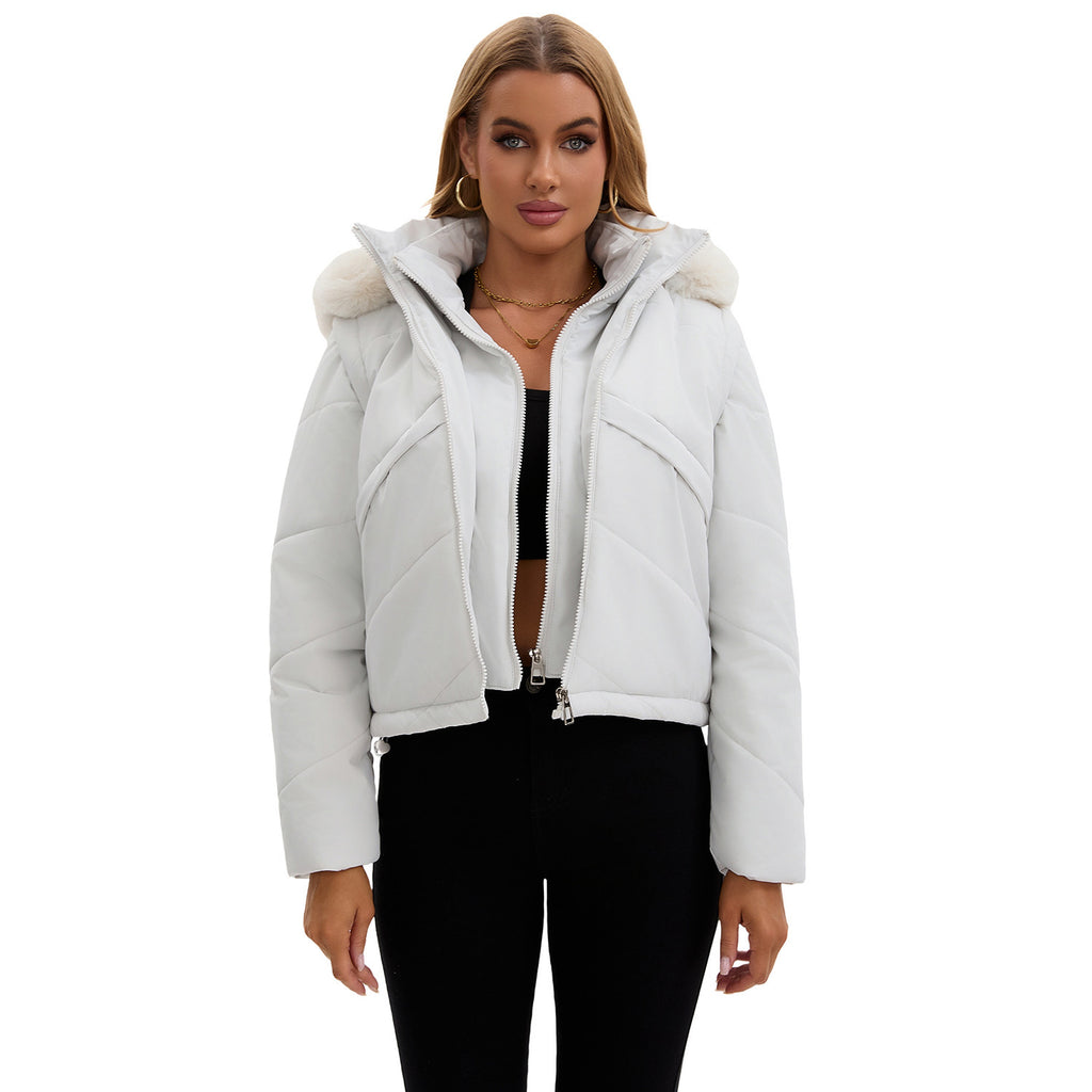 Women's Removable Sleeves Fake Two Pieces Cotton-padded Waistcoat