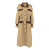 Autumn And Winter Retro Contrast Color Trench Coat For Women