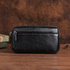 حقيبة يد رجالية كاجوال من جلد البقر، بتصميم عمودي مربع الشكل، مصنوعة من الطبقة الأولى.