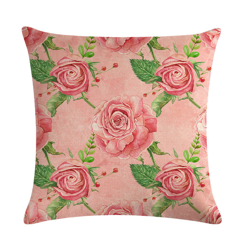 Floral Cushion Cover Cotton Linen Pillowcase
