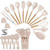 4 Colors Options -- Set Of 35Pcs Kitchen Cooking Utensils Set Spatula Set Baking Utensil Set Kitchen Accessories Necessities With Holder Egg Whisk Separator Tong Turner Spoons Cups