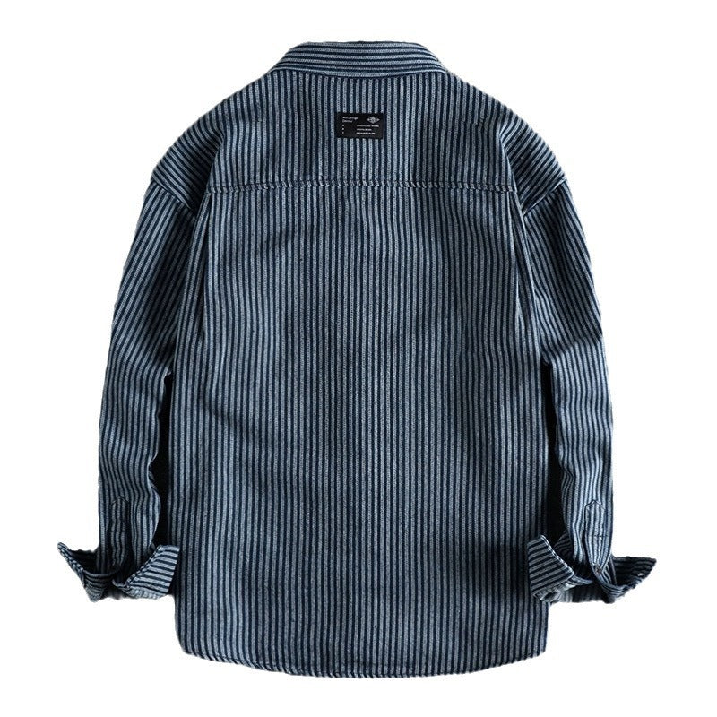 Denim Shirt Men's Shirt Early Outdoor Casual Blue Overalls