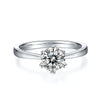 Snowflake Blooming - A Wedding Ring Set With 1-carat Top-quality Moissanite S925 Silver And Platinum-plated Diamond. The Ring Can Be Inspected With A Diamond Pen
