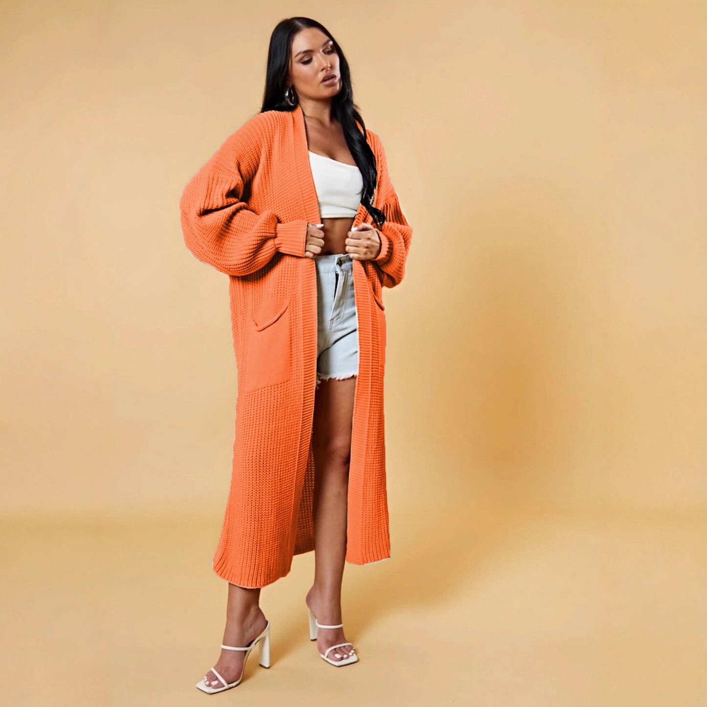 Casual Solid Color Knitwear Cross-border Plus Size Loose Long Coat Sweater