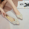 Pearl Rhinestone Bow Pointed Pumps Women