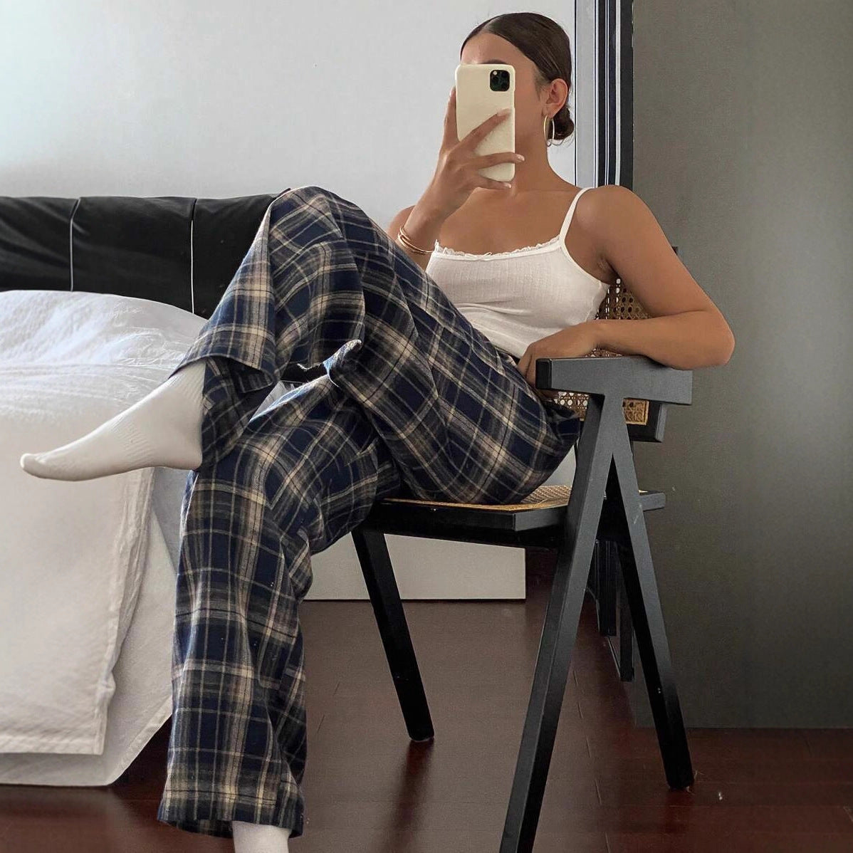 High Waist Straight Wide Leg Casual Homewear Pants