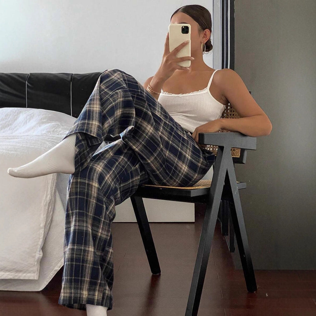 High Waist Straight Wide Leg Casual Homewear Pants