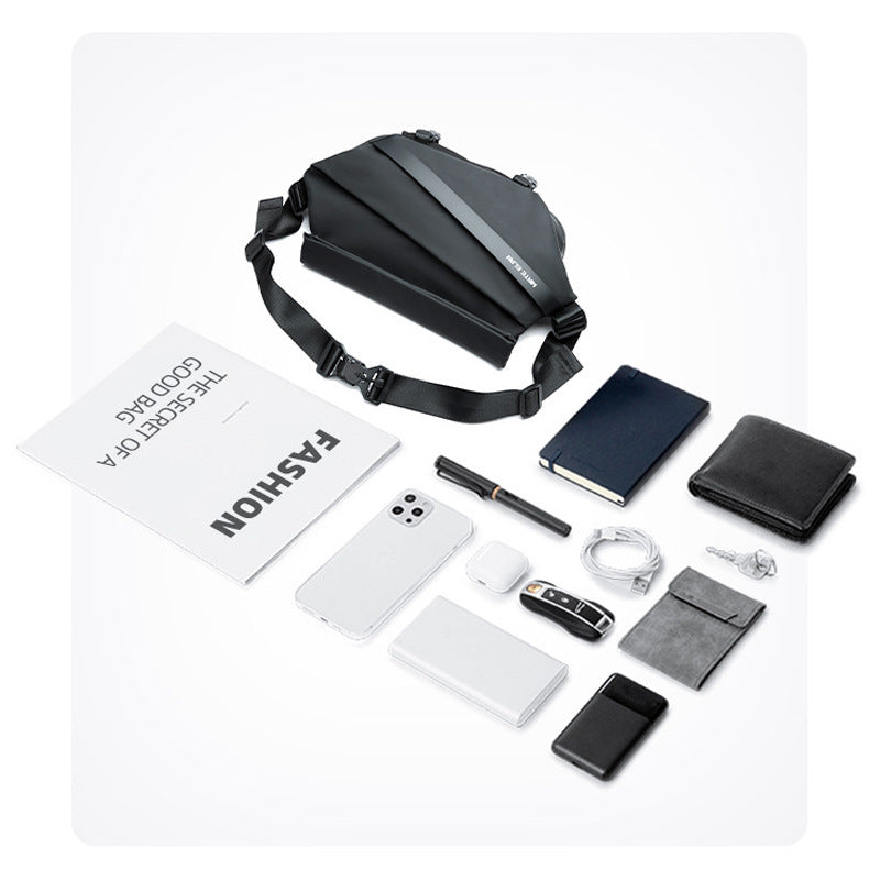 PVC Leisure Large Capacity Chest Bag Riding Function Single-shoulder Bag Men