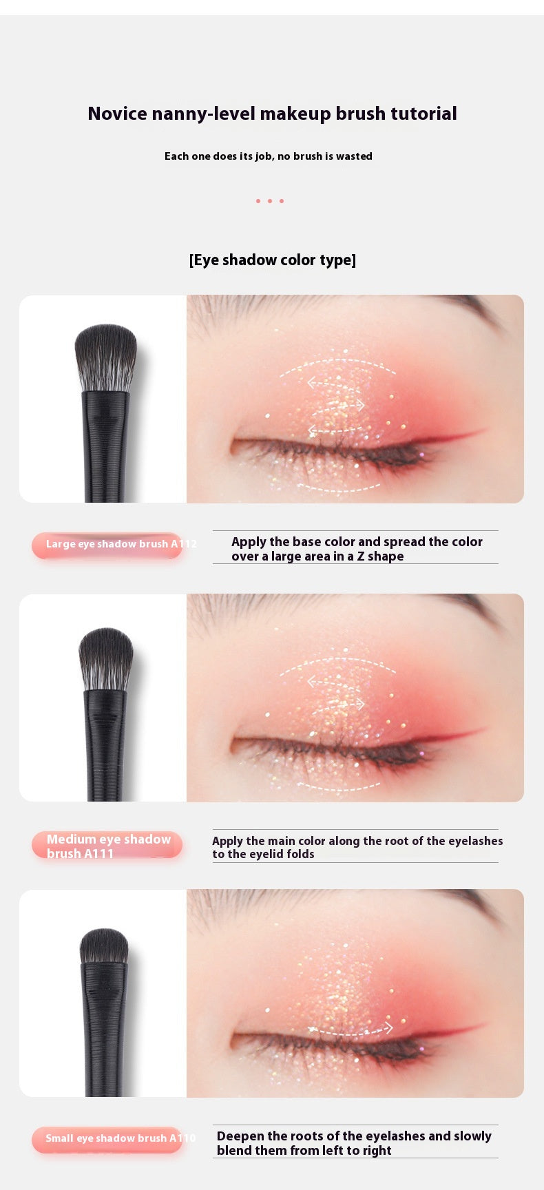 Eye Shadow Brush 6-piece Set Makeup Tools Beginner