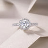 Embrace Your Lover - A Wedding Ring Set With 1-carat Top-quality Moissanite S925 Silver And Platinum-plated Diamond. The Ring Can Be Inspected With A Diamond Pen