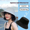 Big Brim Fisherman Hat Women's Sun Protection Solid Color Bucket Hat