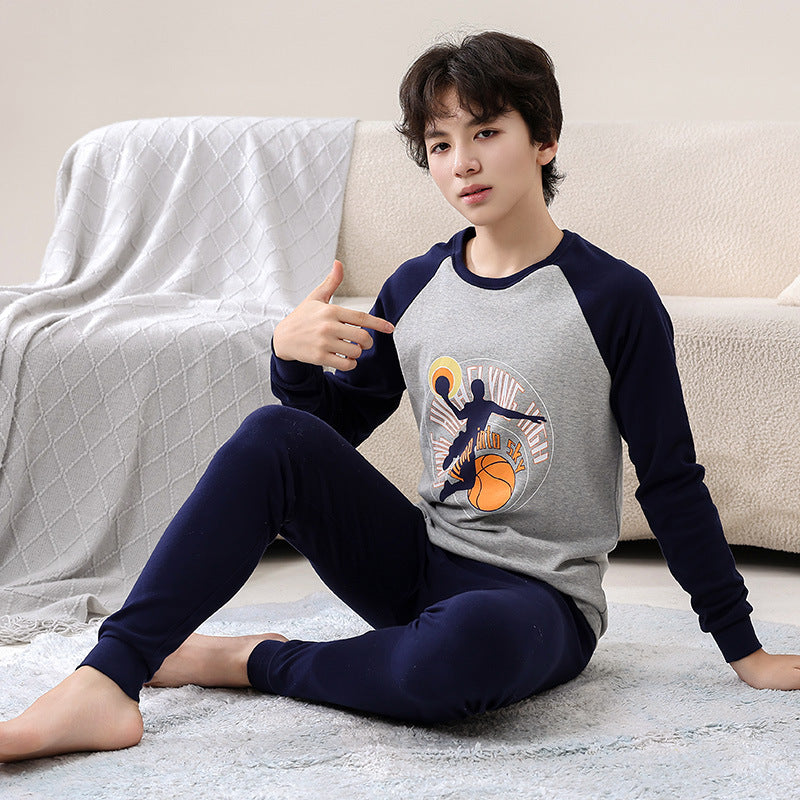 Children's Pajamas Cotton Boys' Base Teen Underwear Suit